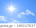 青空と太陽　直射日光　フリースペースイメージ 140117637