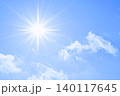 青空と太陽　直射日光　フリースペースイメージ 140117645