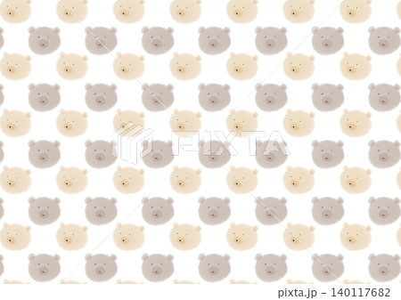 手描き|クマ|パステル|動物柄シームレスパターン〔PNG〕 手描き|クマ|パステル|動物柄シームレスパターン〔PNG〕 140117682