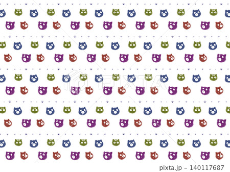 手描き│猫のとぼけ顔│動物柄│パステルシームレスパターン〔PNG〕 手描き│猫のとぼけ顔│動物柄│パステルシームレスパターン〔PNG〕 140117687