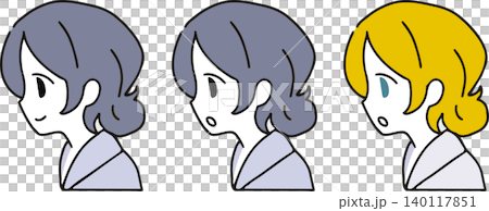 Profile of a woman staying at a ryokan (Japanese inn) 140117851