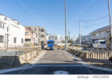 コンクリート打設前の戸建て住宅基礎配筋工事 コンクリート打設前の戸建て住宅基礎配筋工事 140118391