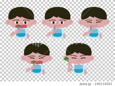 食事をする男の子のベクターイラスト素材セット 食事をする男の子のベクターイラスト素材セット 140118581