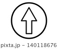 矢印　上向き　上昇　標識　上向き矢印アイコン　ベクターイラスト 140118676