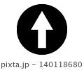 矢印　上向き　上昇　標識　上向き矢印アイコン　ベクターイラスト 140118680