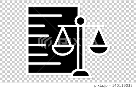 法律事務所のピクトグラム:天秤とリーガルパッドのわかりやすいモノクロアイコン 法律事務所のピクトグラム:天秤とリーガルパッドのわかりやすいモノクロアイコン 140119035