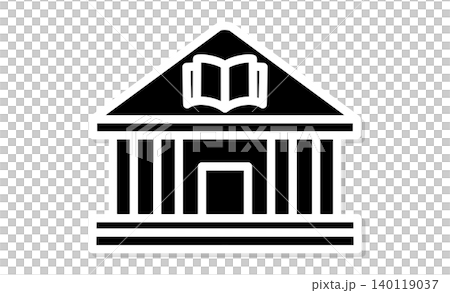 ライブラリーのピクトグラム:図書館・資料館のわかりやすいモノクロアイコン ライブラリーのピクトグラム:図書館・資料館のわかりやすいモノクロアイコン 140119037