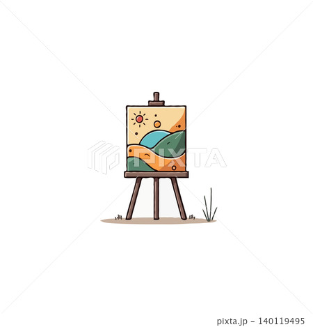 A stylized illustration of a landscape mounted on a canvas, showing hills beneath the sun. The artwork evokes a sense of tranquility, simplicity, and connection with nature. It invites viewers to A stylized illustration of a landscape mounted on a canvas, showing hills beneath the sun. The artwork evokes a sense of tranquility, simplicity, and connection with nature. It invites viewers to 140119495