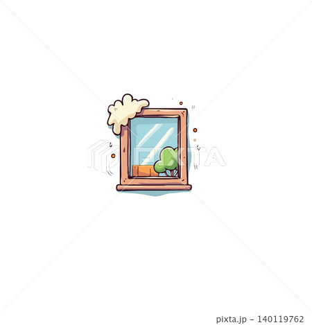 This artwork captures a tranquil indoor scene where a window acts as a portal to a peaceful outside world. A serene sky and plant are reflected, creating a sense of calm and botanical beauty This artwork captures a tranquil indoor scene where a window acts as a portal to a peaceful outside world. A serene sky and plant are reflected, creating a sense of calm and botanical beauty 140119762