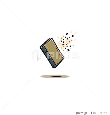 An artistic representation of a book suspended in mid-air, radiating a scattering of small dots, suggesting the dissemination of knowledge, imagination, and the boundless possibilities that lie An artistic representation of a book suspended in mid-air, radiating a scattering of small dots, suggesting the dissemination of knowledge, imagination, and the boundless possibilities that lie 140119966