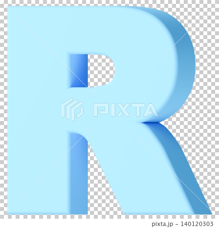 3D材質_字母_R_淺藍色 3D材質_字母_R_淺藍色 140120303