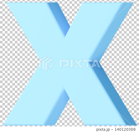 3D材質_字母_X_淺藍色 3D材質_字母_X_淺藍色 140120309