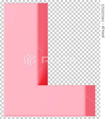 3D素材_アルファベット_L_ピンク 140120323