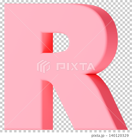 3D素材_アルファベット_R_ピンク 3D素材_アルファベット_R_ピンク 140120329