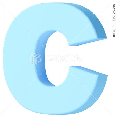 3D素材_アルファベット_C_水色 3D素材_アルファベット_C_水色 140120340