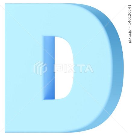 3D素材_アルファベット_D_水色 3D素材_アルファベット_D_水色 140120341