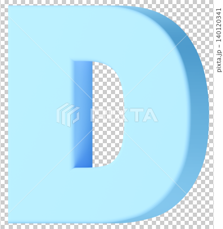 3D素材_アルファベット_D_水色 3D素材_アルファベット_D_水色 140120341