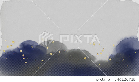 藍色と鈍色の水彩に金箔と市松模様が透ける和風背景素材 藍色と鈍色の水彩に金箔と市松模様が透ける和風背景素材 140120719