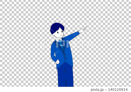An illustration of a businessman pointing his finger. 140120914