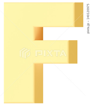 3D素材_アルファベット_F_黄色 3D素材_アルファベット_F_黄色 140120975