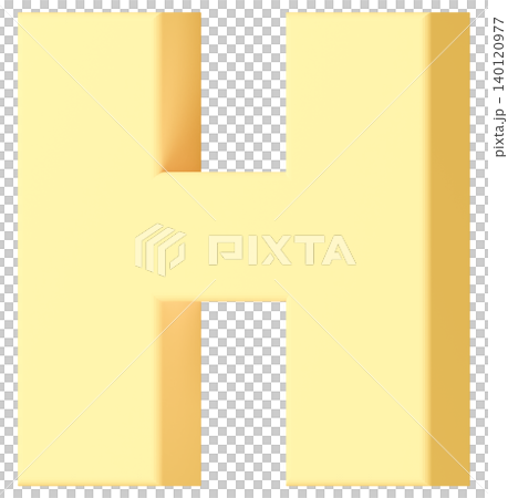 3D材質_字母_H_黃色 3D材質_字母_H_黃色 140120977