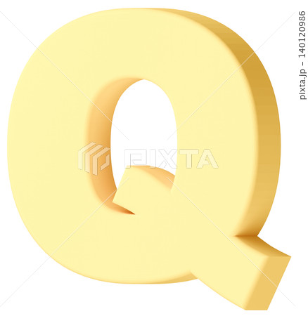 3D素材_アルファベット_Q_黄色 3D素材_アルファベット_Q_黄色 140120986