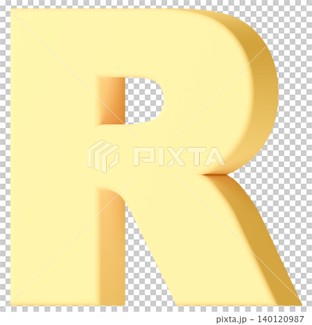3D素材_アルファベット_R_黄色 3D素材_アルファベット_R_黄色 140120987