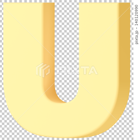 3D材質_字母_U_黃色 140120990