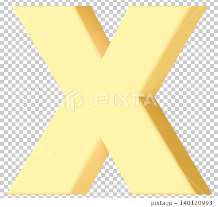 3D材質_字母_X_黃色 140120993