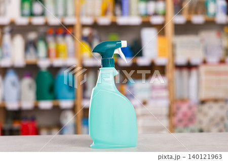 Close view of cleaning spray in supermarket 140121963