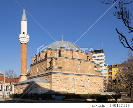 View of Banya Bashi Mosque on medieval Banski Square, Central Mosque of Sofia, Bulgaria View of Banya Bashi Mosque on medieval Banski Square, Central Mosque of Sofia, Bulgaria 140122138