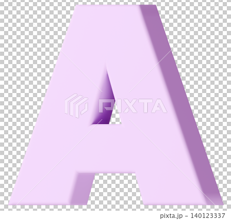 3D素材_アルファベット_A_紫 3D素材_アルファベット_A_紫 140123337