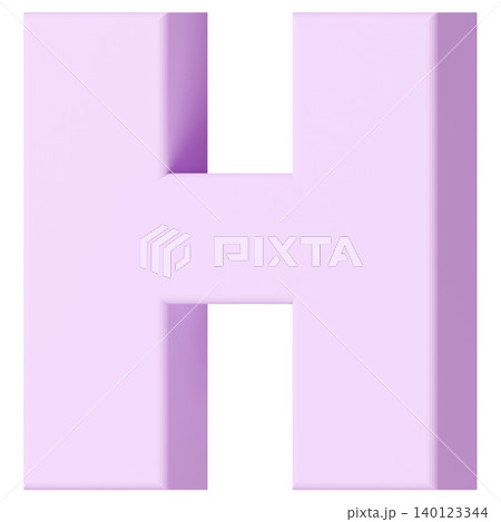 3D素材_アルファベット_H_紫 3D素材_アルファベット_H_紫 140123344