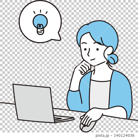 A woman who had an idea about teleworking A woman who had an idea about teleworking 140124036