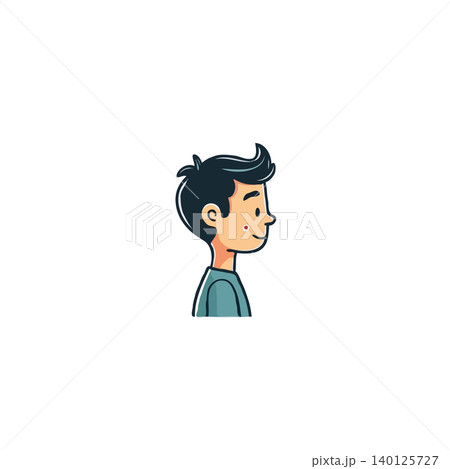A minimalist profile illustration of a young man with stylish, dark hair. The artwork captures a youthful and charming essence through clean lines, offering a modern and relatable graphic for A minimalist profile illustration of a young man with stylish, dark hair. The artwork captures a youthful and charming essence through clean lines, offering a modern and relatable graphic for 140125727