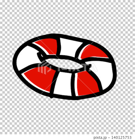 Hand-drawn illustration of a lifebuoy 140125753