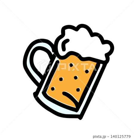 ビールの手描きイラスト素材01 140125779