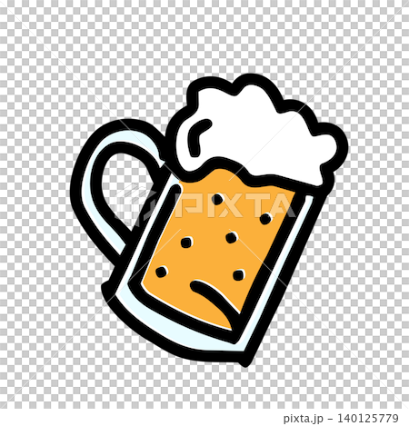 ビールの手描きイラスト素材01 140125779
