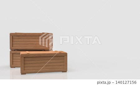 Wooden Cargo Crates For Warehouse Storage 3d render. 140127156