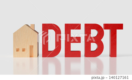Minimal Home Debt Financial Risk Concept 3d render. Minimal Home Debt Financial Risk Concept 3d render. 140127161