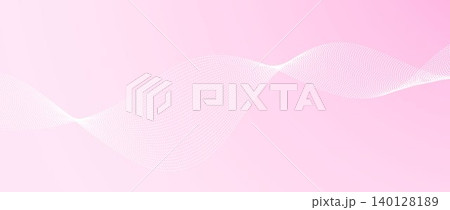 Pink linear wavy pattern background. Abstract halftone undulate flowing particle lines. Rose wave curved dashed design element for poster, banner, presentation, booklet, brochure. Vector wallpaper Pink linear wavy pattern background. Abstract halftone undulate flowing particle lines. Rose wave curved dashed design element for poster, banner, presentation, booklet, brochure. Vector wallpaper 140128189