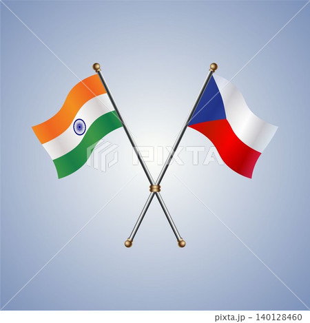 India and Czech Republic flag relations. Vector Illustration India and Czech Republic flag relations. Vector Illustration 140128460