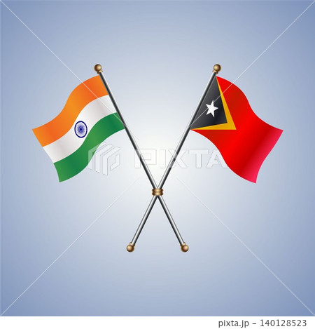 India and East Timor flag relations. Vector Illustration India and East Timor flag relations. Vector Illustration 140128523