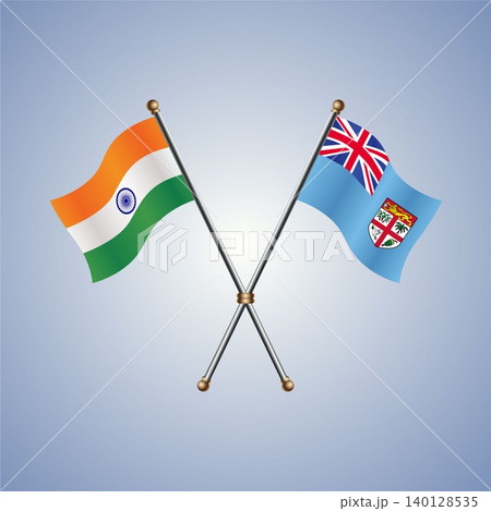 India and Fiji flag relations. Vector Illustration 140128535