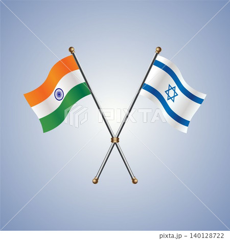 India and Israel flag relations. Vector Illustration India and Israel flag relations. Vector Illustration 140128722