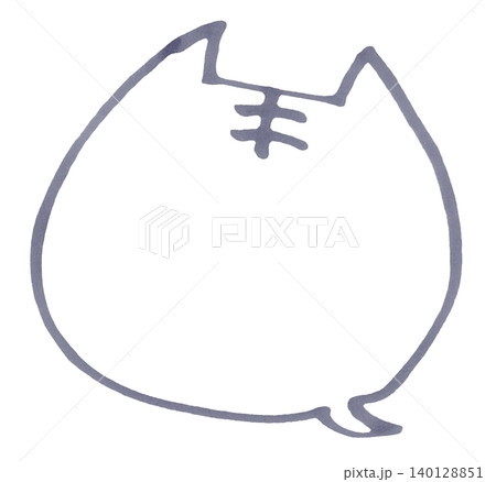 じんわりしたマーカーで描いた猫の吹き出しとらねこデザイン じんわりしたマーカーで描いた猫の吹き出しとらねこデザイン 140128851