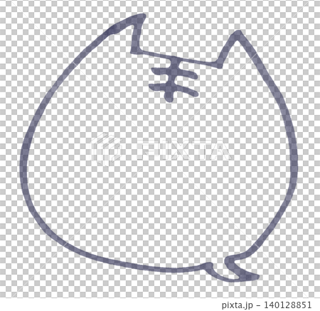 A cat speech bubble and tabby cat design drawn with softly blended markers. A cat speech bubble and tabby cat design drawn with softly blended markers. 140128851