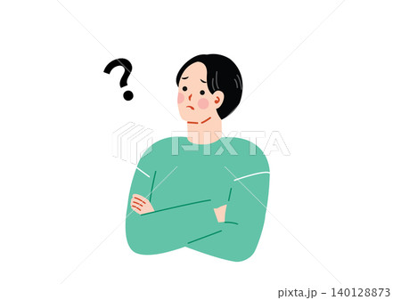 考え事をする男性のイラスト 考え事をする男性のイラスト 140128873