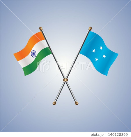 India and Micronesia flag relations. Vector Illustration India and Micronesia flag relations. Vector Illustration 140128899