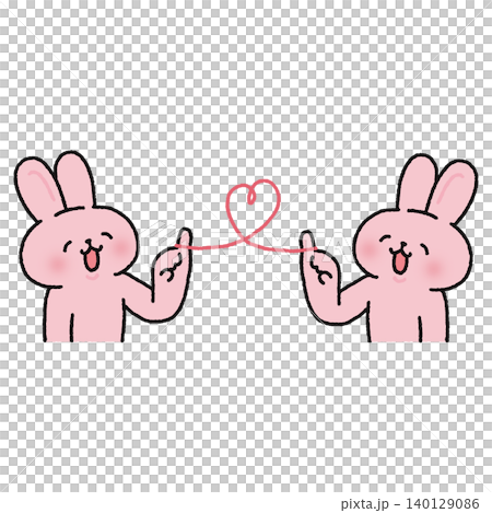 A cute rabbit connected by the red thread of fate A cute rabbit connected by the red thread of fate 140129086